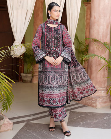 Embroidered Three Piece | Neck Patched Vol-V | Premium Luxury Lawn