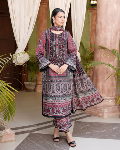 Embroidered Three Piece | Neck Patched Vol-V | Premium Luxury Lawn