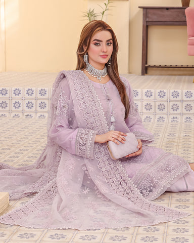 Three Piece Formals | Festive Embroidered - Eliana | Premium Organza
