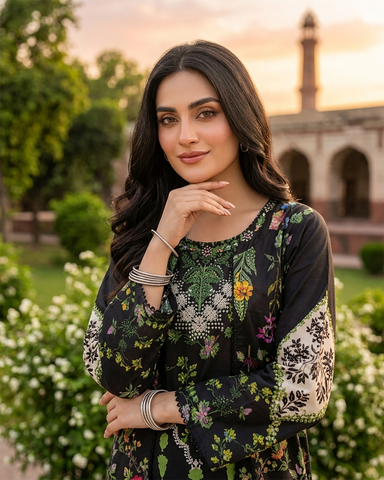 Designer Two Piece | Printed Co-Ord Set - Alyssa Gown | Premium Lawn