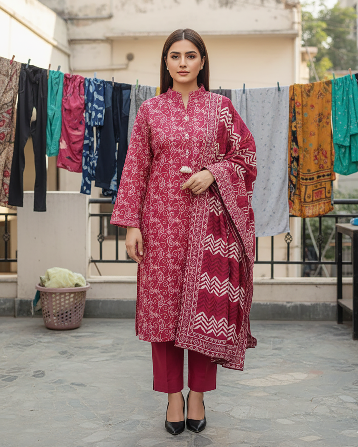 Printed Three Piece | Designer | Premium Khaddar