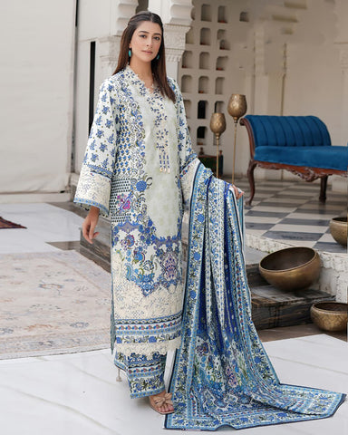 Designer Three Piece | Rangni Embroidered Series | Winter Cotton