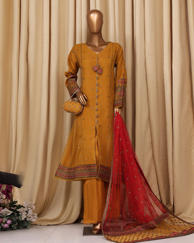 Formal Three Piece | Embroidered Festive-Falsafa | Premium Organza