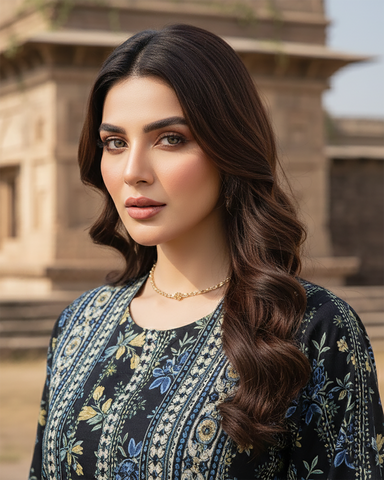 Digital Printed Two Piece | Gown-Inner-Bottom | Fusion-II | Khaddar