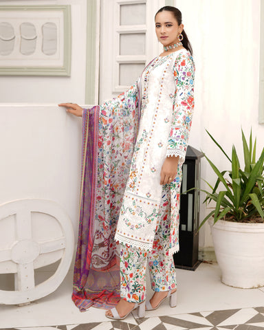 Designer Three Piece | Digital Printed Embroidered | Premium Khaddar