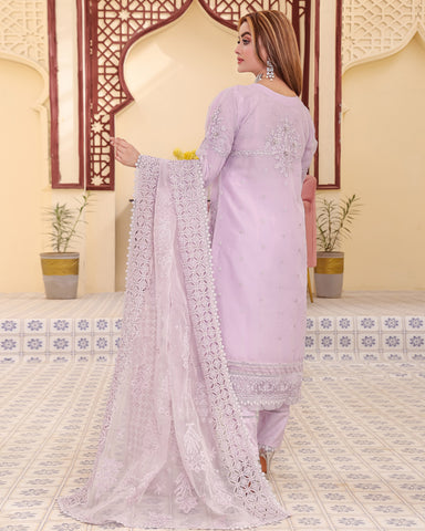 Three Piece Formals | Festive Embroidered - Eliana | Premium Organza