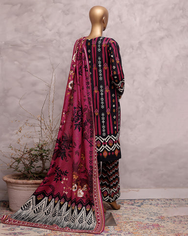 Digital Printed Three Piece | Designer "Hamna" | Soft Khaddar