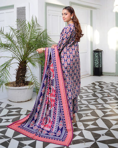 Designer Three Piece | Digital Printed Embroidered | Premium Khaddar