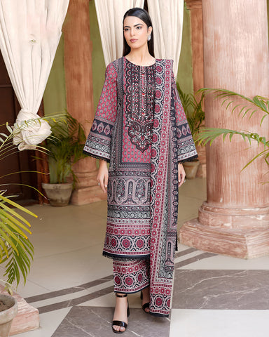 Embroidered Three Piece | Neck Patched Vol-V | Premium Luxury Lawn