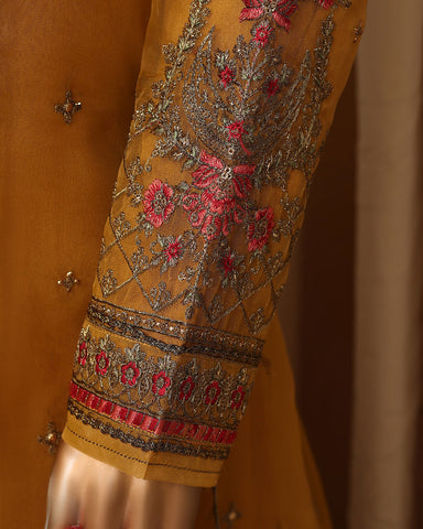 Formal Three Piece | Embroidered Festive-Falsafa | Premium Organza