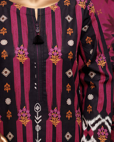 Digital Printed Three Piece | Designer "Hamna" | Soft Khaddar