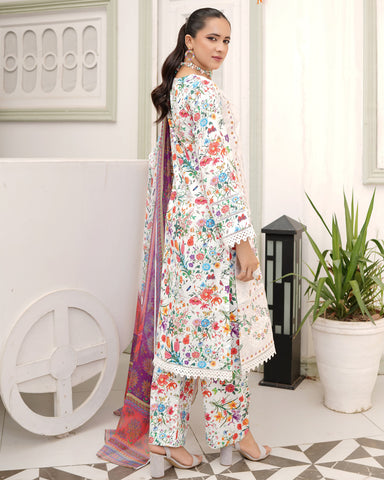 Designer Three Piece | Digital Printed Embroidered | Premium Khaddar