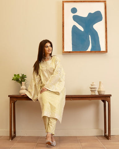 Designer Embroidered Three Piece | Elegant Style | Luxury Winter Cotton