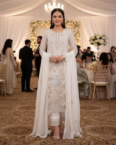 Three Piece Formals | Festive Embroidered - Event Special | Premium Organza