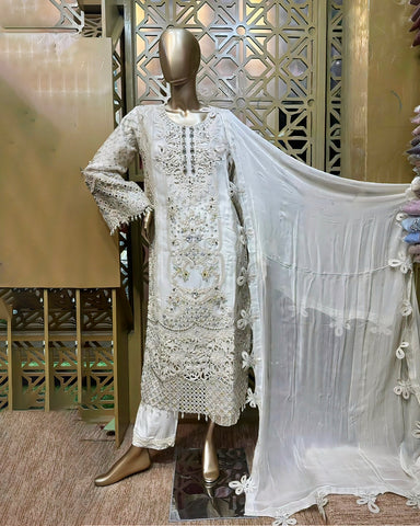 Three Piece Formals | Festive Embroidered - Event Special | Premium Organza