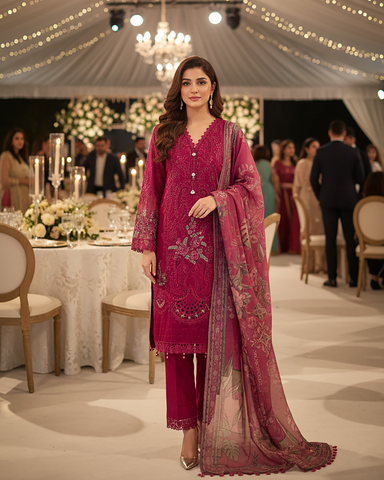 Three Piece Formals | Festive Embroidered - Event Special | Premium Organza
