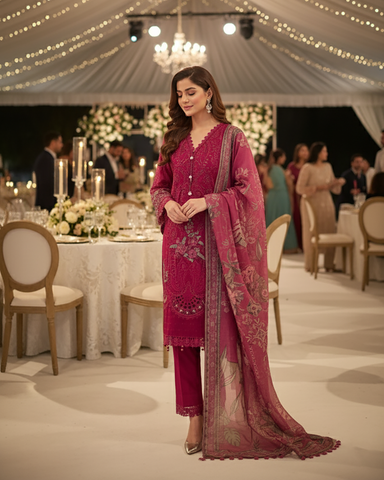 Three Piece Formals | Festive Embroidered - Event Special | Premium Organza