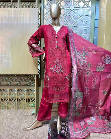 Three Piece Formals | Festive Embroidered - Event Special | Premium Organza