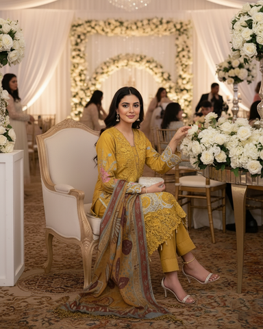 Three Piece Formals | Festive Embroidered - Event Special | Premium Organza