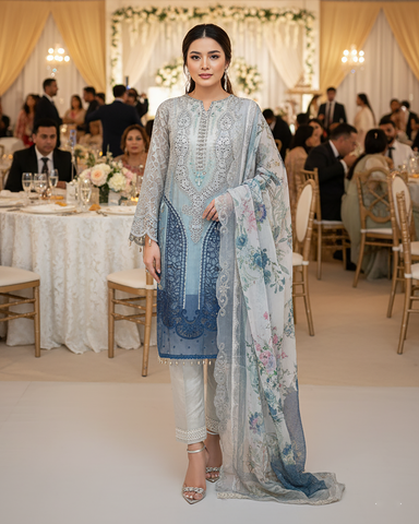 Three Piece Formals | Festive Embroidered - Event Special | Premium Organza
