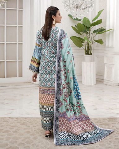Embroidered Three Piece | Khushbu Printed Series | Luxury Winter Cotton