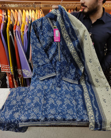 Printed Three Piece | Designer | Premium Khaddar