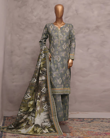 Digital Printed Three Piece | Designer "Hamna" | Soft Khaddar