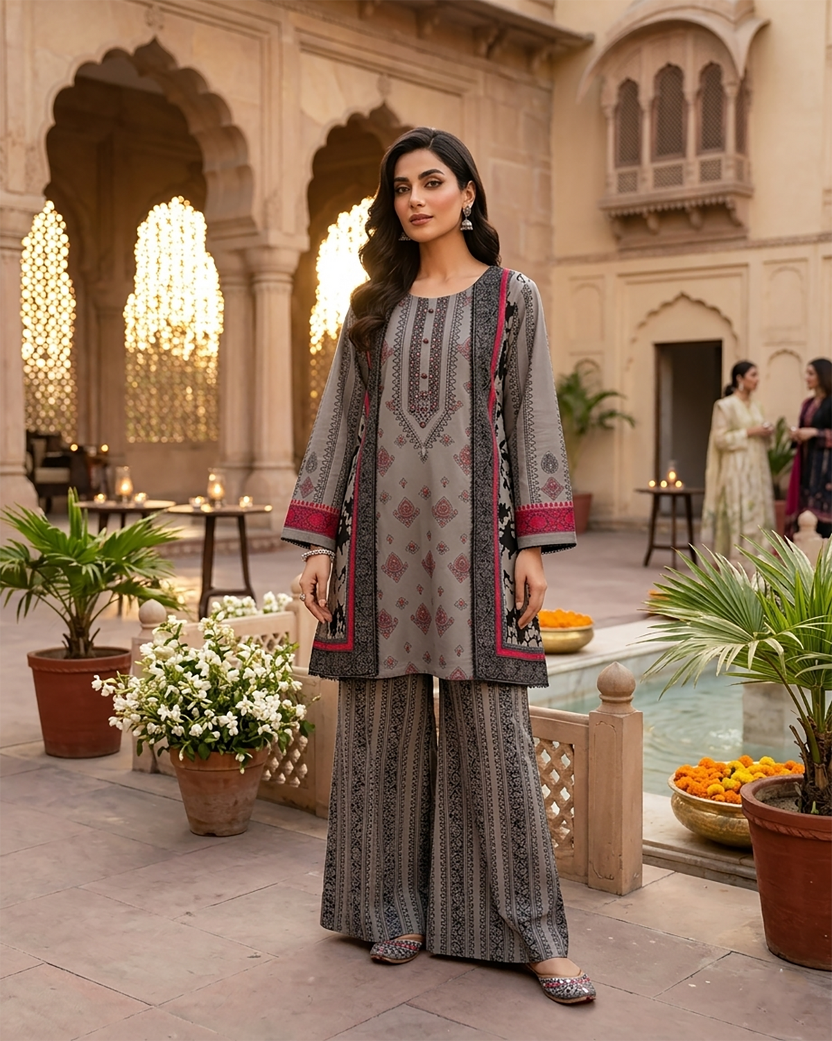 Designer Two Piece | Printed Co-Ord Set - Alyssa Gown | Premium Lawn