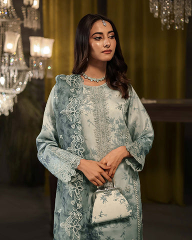 Three Piece Formals | Festive Embroidered - Jahira | Premium Organza