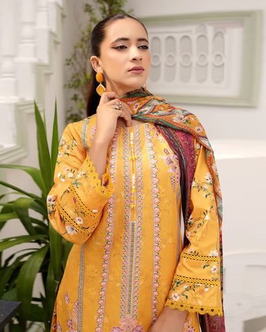 Designer Three Piece | Digital Printed Embroidered | Premium Khaddar