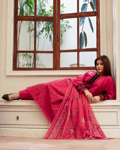 Designer Embroidered Three Piece | Elegant Style | Luxury Winter Cotton