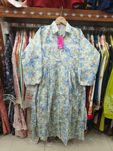 Designer Long Maxis | Printed Floral - Hania Series | Premium Lawn