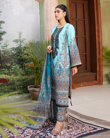 Embroidered Three Piece | Neck Patched Vol-IV | Premium Luxury Lawn