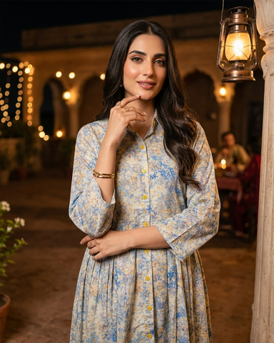 Designer Long Maxis | Printed Floral - Hania Series | Premium Lawn