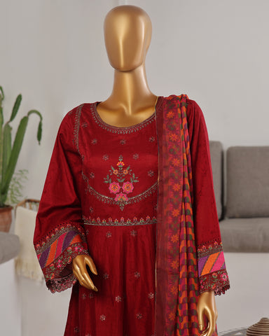 Three Piece | Fancy Embroidered Frock | Premium Jacquard