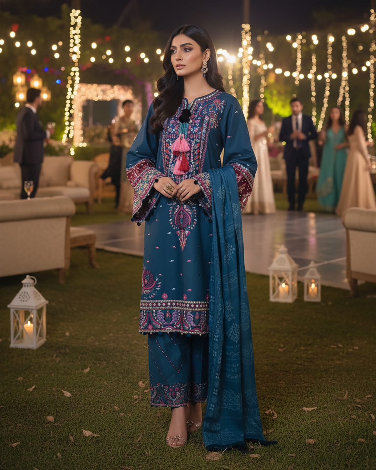 Three Piece Formals | Embroidered - Pareeshay - Eid Special | Premium Cotton Lawn