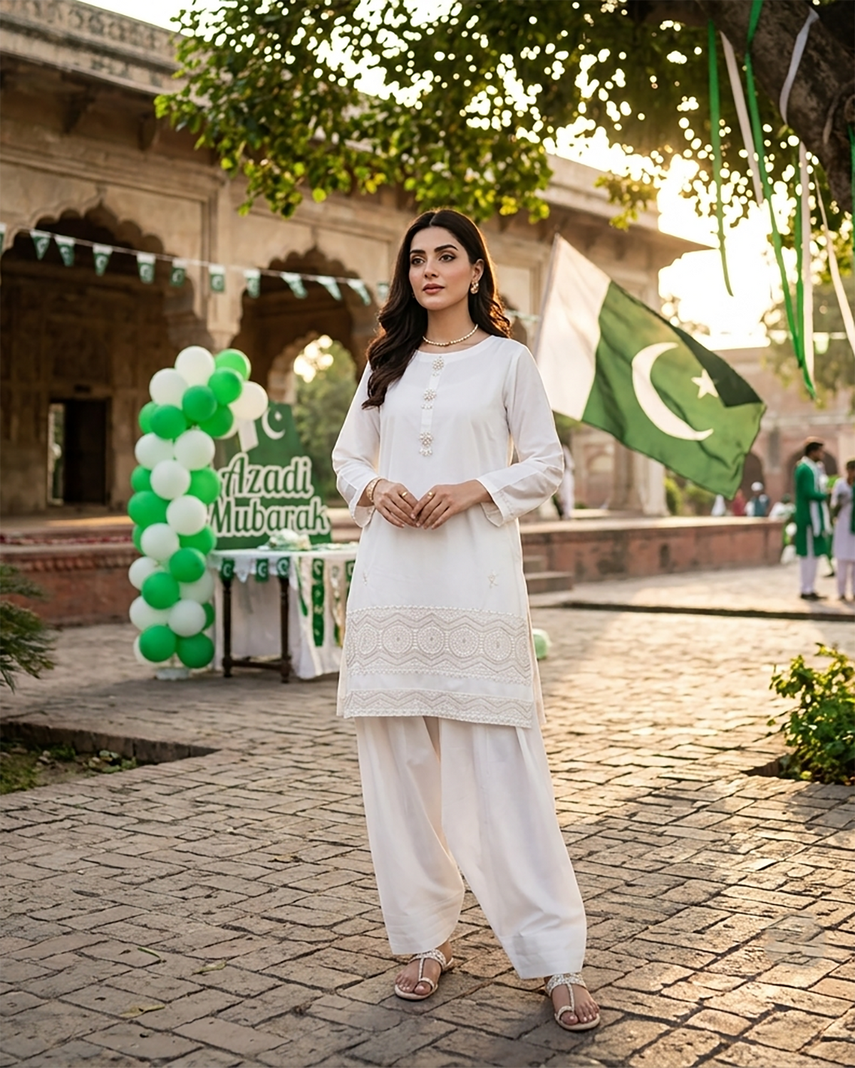Designer Embroidered Shirt | Azadi Special | Cotton Lawn
