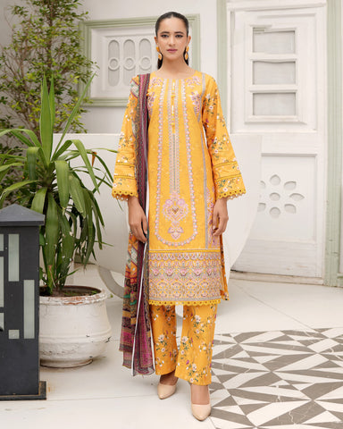 Designer Three Piece | Digital Printed Embroidered | Premium Khaddar