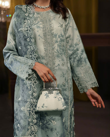 Three Piece Formals | Festive Embroidered - Jahira | Premium Organza