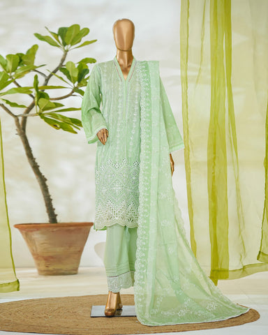 Three Piece Formals | Embroidered - White & White - Eid Special | Premium Lawn