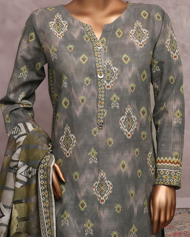 Digital Printed Three Piece | Designer "Hamna" | Soft Khaddar