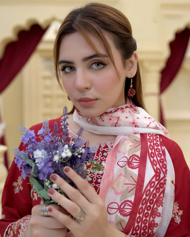 Designer Three Piece | Rangni Embroidered Series | Self Winter Cotton