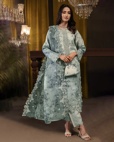 Three Piece Formals | Festive Embroidered - Jahira | Premium Organza
