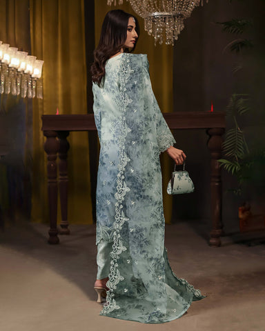 Three Piece Formals | Festive Embroidered - Jahira | Premium Organza