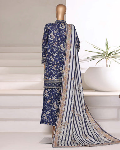 Embroidered Three Piece | Designer Printed - Malika | Winter Khaddar