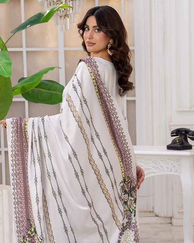 Designer Three Piece | Embroidered - Sadaf | Luxury Dhanak