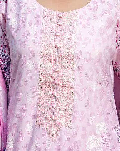Designer Three Piece | Embroidered - Zouq 2 | Luxury Dhanak