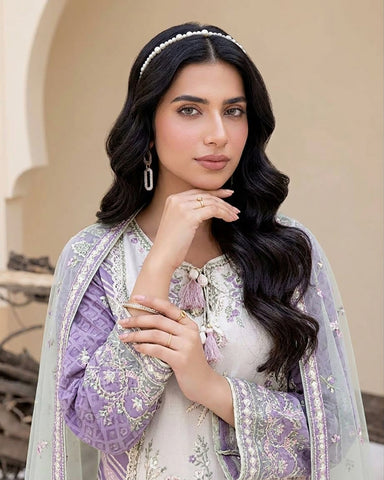 Zahra - Embroidered - Raw Silk
