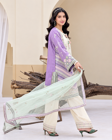 Zahra - Embroidered - Raw Silk
