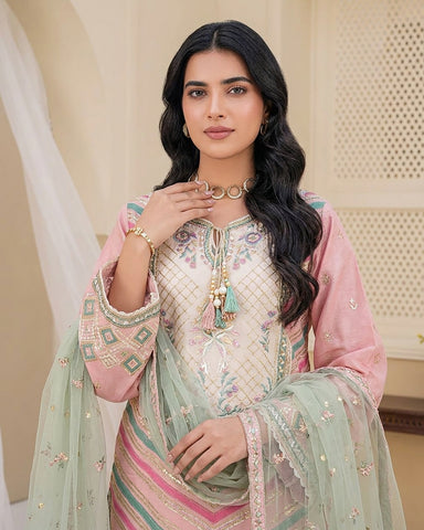 Zahra - Embroidered - Raw Silk